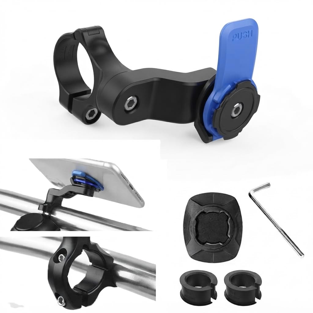 Bike Motorcycle Phone Holder Quad Lock Phone Mount for Handlebar Screw Mounting Motorcycle 4.7-7.2'' Universal YBX-image-26