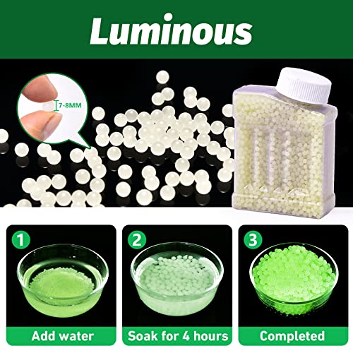 Uxsio Glow In The Dark Gel Ball Blaster Ammo, 7-8Mm Gel Water Beads Refill(2 Bottles), Compatible With Orbeez Gun And Splatter Ball Gun #TOP3