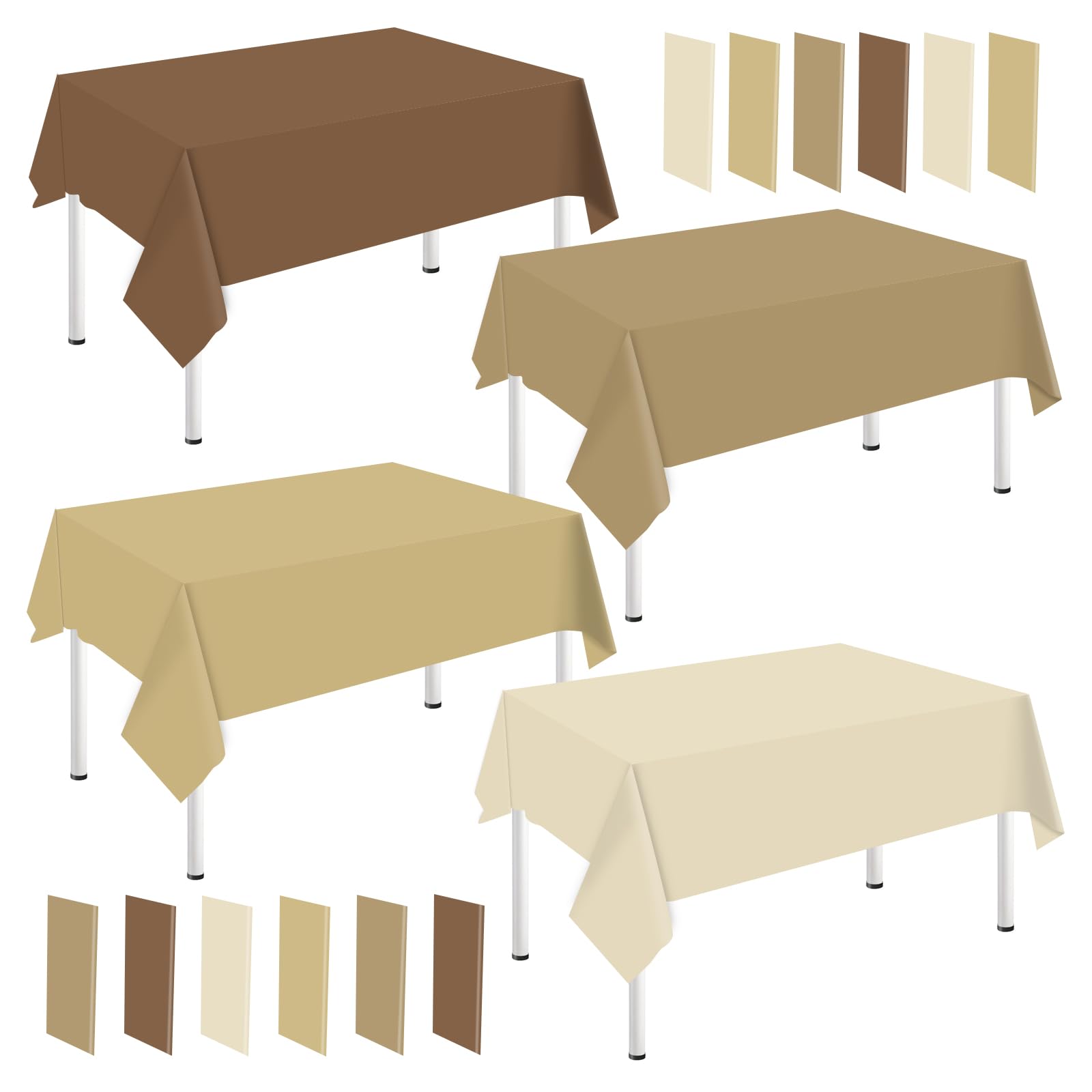 Nappe plastique imperméable marron lot de 16 décoration fête