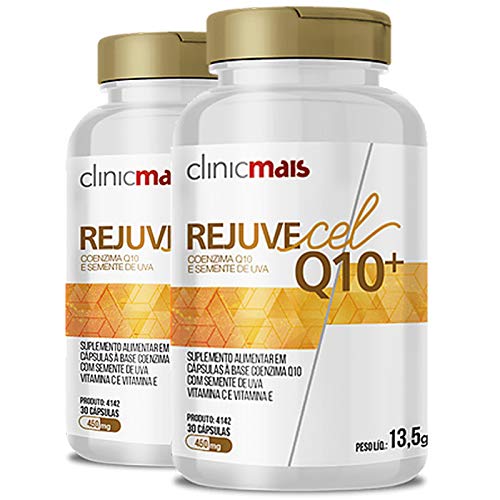 Kit 2 Rejuvecel Q10+ Coenzima Q10 e Semente de Uva ClinicMais 30 cápsulas