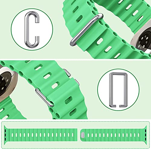 Image of IBS Ultra Seris 8 Smart Watch Men Two Watch NFC Door Unlock Smartwatch Bluetooth Call Wireless Charge Fitness Bracelet (Ultra Pistachio Rubber Strap (PRS))