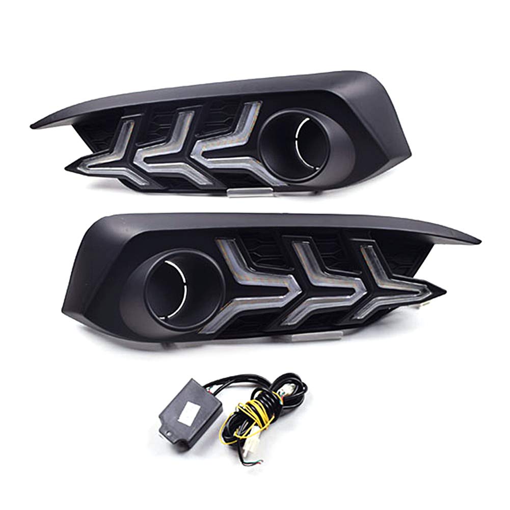 Paraurti anteriore per auto Fendinebbia Luce di marcia diurna DRL con indicatori di direzione gialli, per Honda Civic 11a generazione 2021+