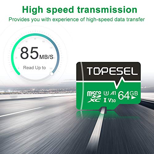 Topesel 64Gb Micro Sd Card 2 Pack Memory Cards U3 V30 Micro Sdxc Uhs-I Tf Card For Camera/Drone/Dash Cam(2 Pack U3 V30 A1 64Gb) #TOP1