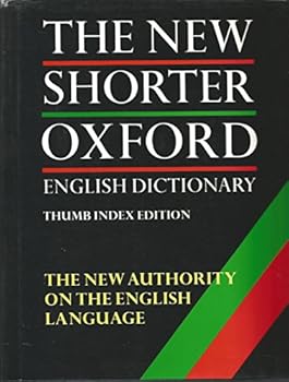 Hardcover The New Shorter Oxford English Dictionary Thumb Index Edition (Volume 1) Book