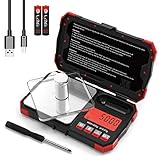 Gram Scale with USB Charging Port, Maxus Digital Pocket Scale 200g x 0.01g, Scales Digital Weight Grams Precision Small Jewelry Herb Powder Scale Gram and OZ, 50G Weight (Not Rechargeable Battery)