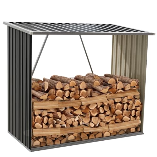 Brennholzregal Innen Badefass Mit Holzofen Brennholzlager Kaminholz Unterstand Brennholzregal Stahl 155x45x157cm Anthrazit Deluke Holzregale 155x45x157 Brennholzregal Außen