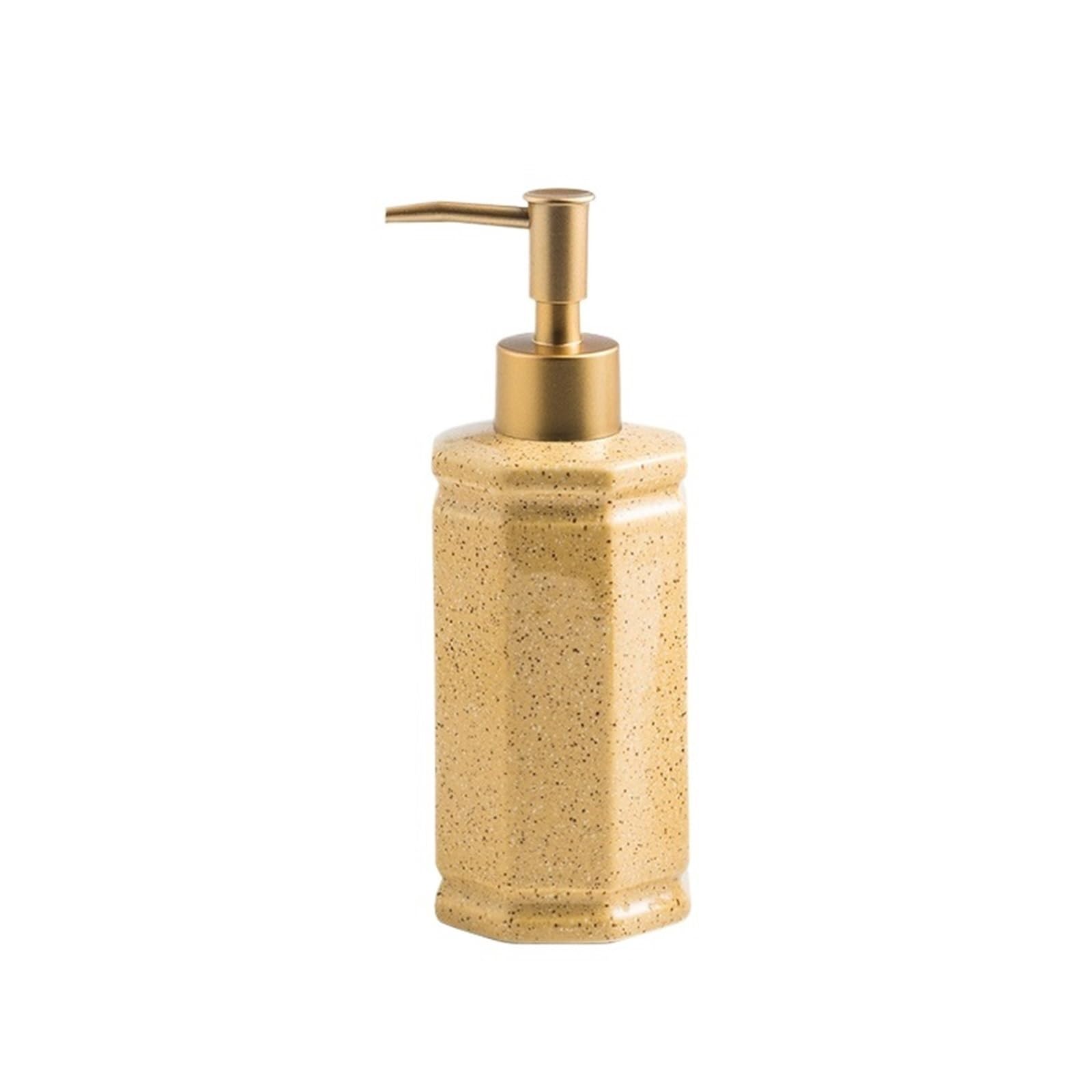 Soap Dispenser Simple Ceramic Soap Dispenser With Pump Bathroom Shampoo Lotion Push Bottle(Yellow)