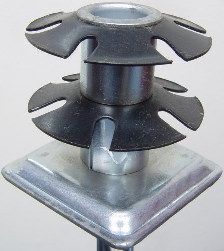 Metal Threaded Star Type Insert Adapter for 2" OD Square tubing, 7/16" Center Opening, Pack of 20