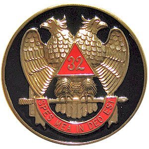 Scottish Rite 32ND Degree Auto Car Aluminum Emblem size 2.75