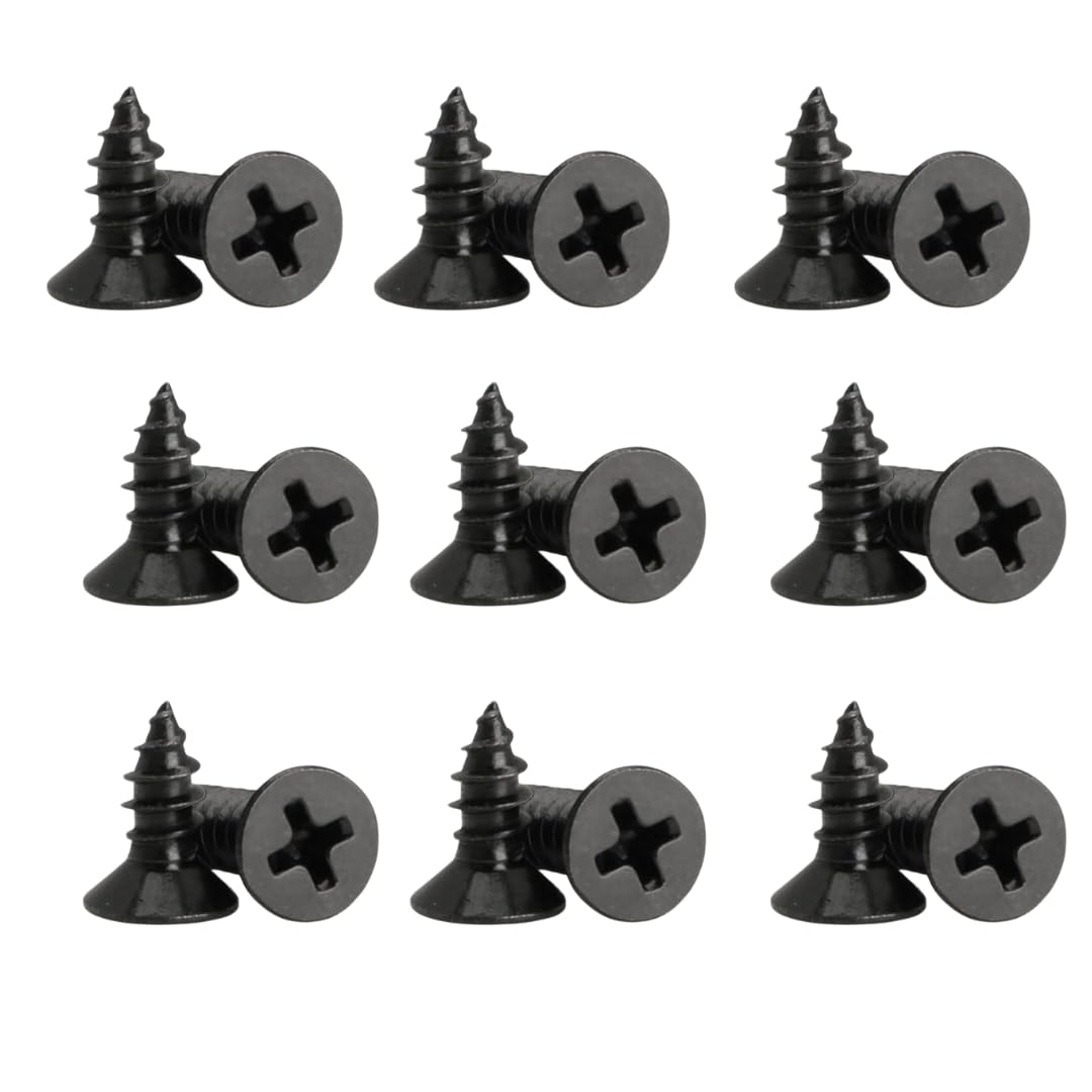 Hi-Plasst Pack of 100, 13mm (0.5") Black Self Drilling Bugle Head Drywall Screws for Gypsum Board - Phosphate Coated for Metal and Wood Studs, Ceiling & Partition Walls (Size #6, 3.5mm thickness)