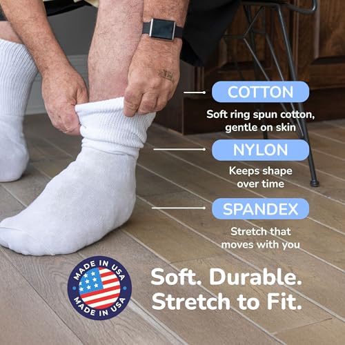 Image of Extra Wide Beyond Bariatric Socks | 30 Inch Calf Stretch, Wide Foot, Ankle & Calf, Non-binding - Microban Odor Control, Inverted Toe Seam - Made in USA