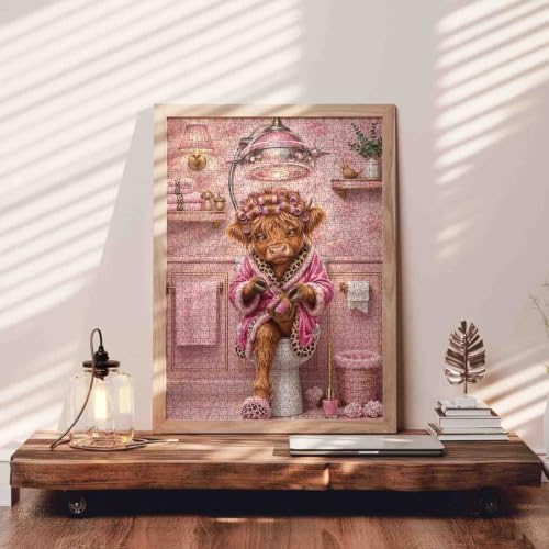Highland Rind Puzzle 1000 Teile Lustige Kuh Wellness Puzzle – Ansicht 3