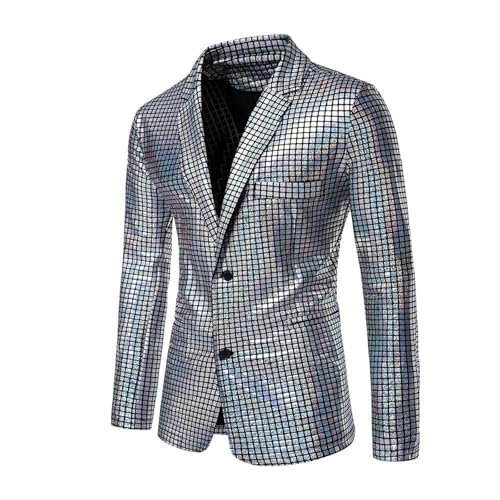 Costume homme motif carreaux veste étincelante pour gala et prestance