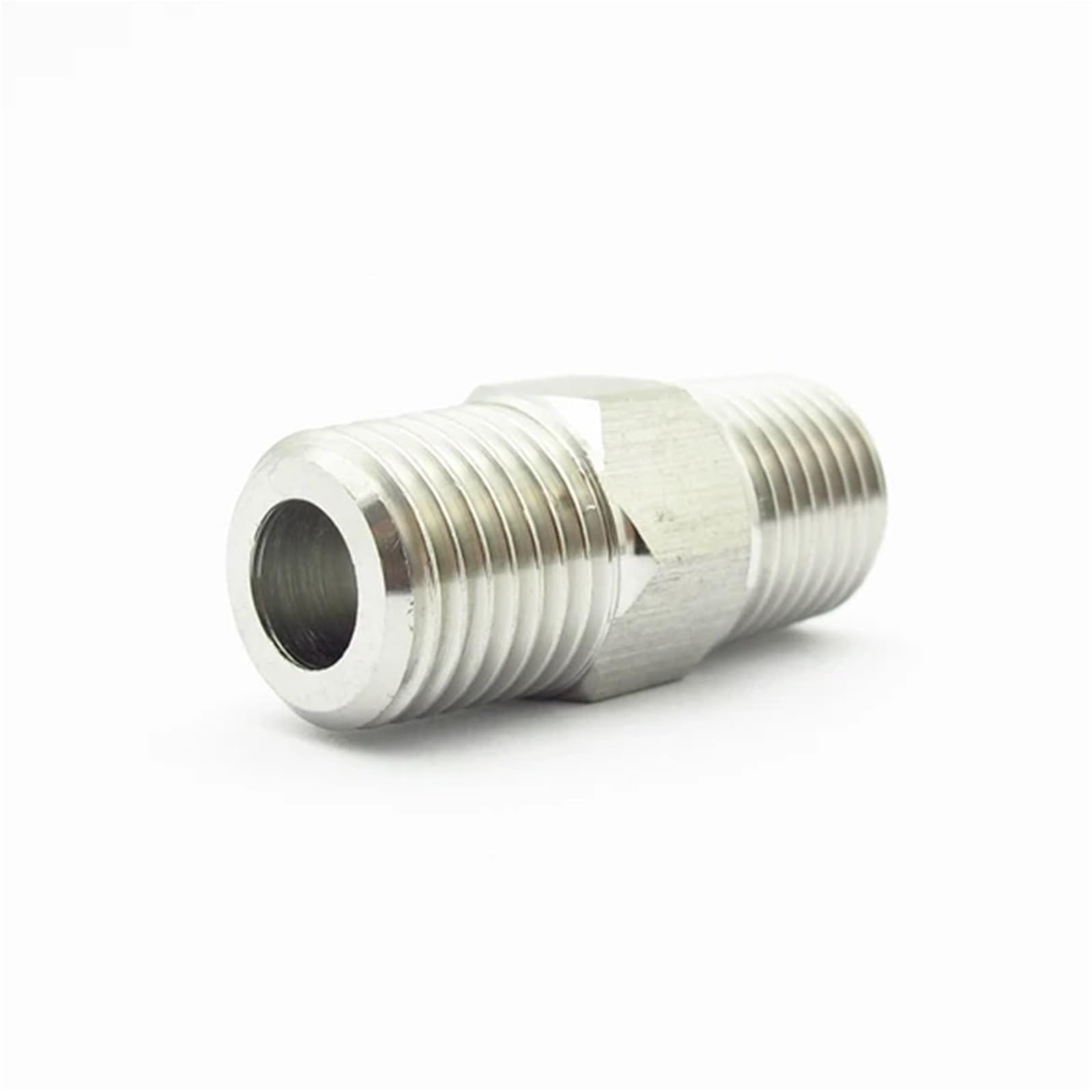 1/8" 1/4" 3/8" 1/2" 3/4" 1" NPT Male Thread 304 Stainless Steel Hex Nipple High Pressure Pipe Fitting Connector(1/8") Barb Fittings