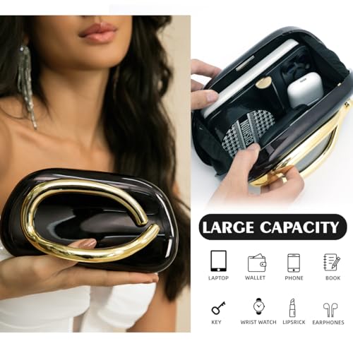 Image of PHILOMENA Evening Clutch Purses Women Acrylic Handbags Metal Handlebars Shoulder Crossbody Bag Wedding Party Casual