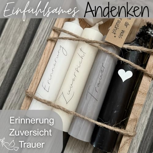 Trauergeschenk - Nimm dir was du brauchst Kerzen -Trost Geschenk - Trauerkerze - Beerdigung - Andenken an Verstorbene - Erinnerungslicht - Trockenblumen - Trauergeschenke von Herzen (Variante 1)
