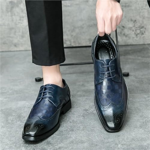Leather Business Shoes for Men Oxford Dress Formal Wedding Comfortable Classic Pointed Toe Non-Slip Walking Lace Up Shoes3