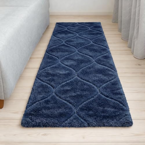 Image of Fluffy Silky Micro Fiber Polyster Carpet /Runner for Bedroom, Study Room, Playing Room, Guest Room ETC. 1.5x4 Feet, (P-8)