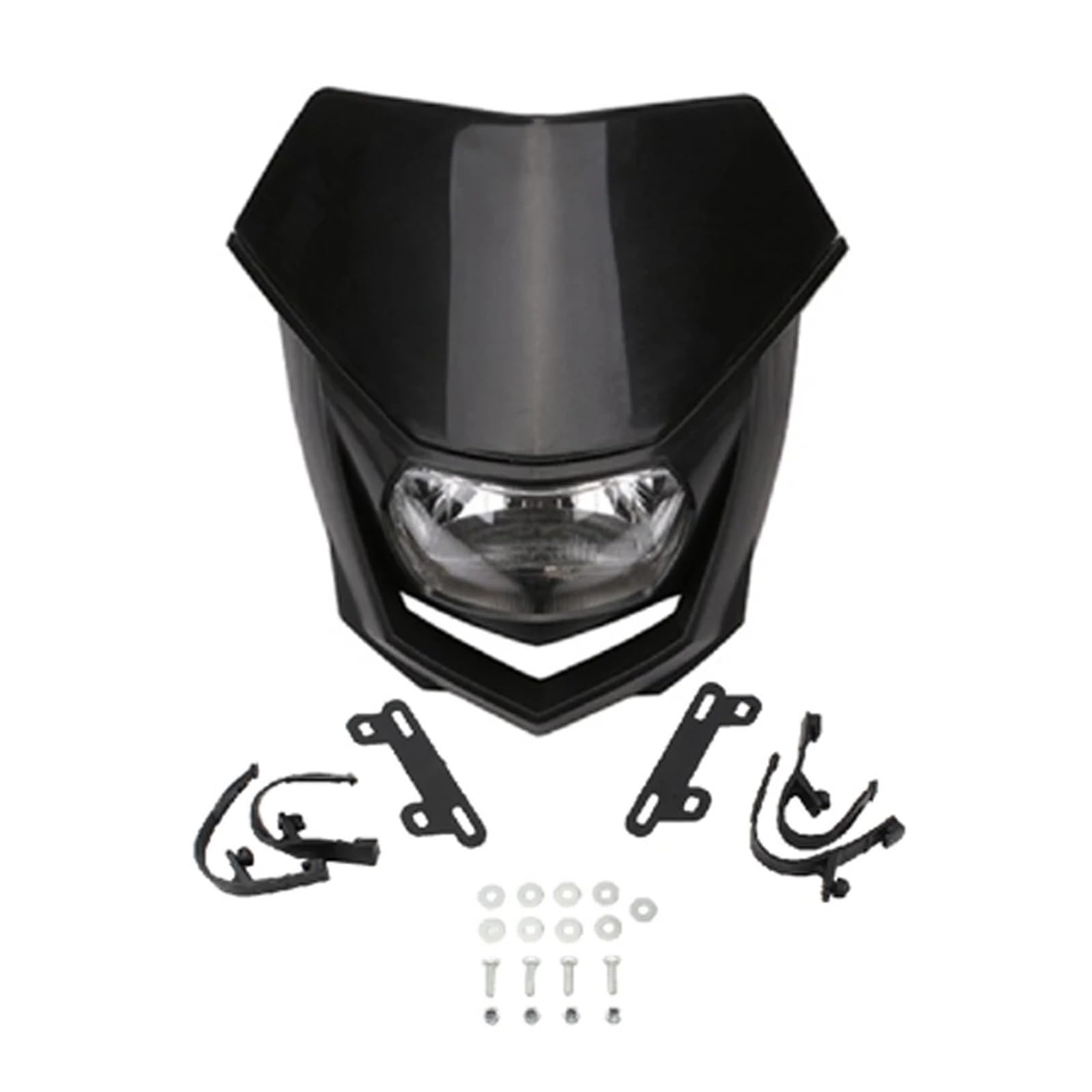 Gruppo Ottico Anteriore Moto Kit Modificato Per Motocicletta Universale 35W Faro H4 Piastra Maschera Carena Dirt Bike Faro(2)