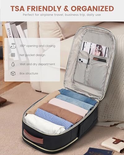 Image of LOVEVOOK Carry On Travel Backpack For Women Flight Approved, 40L Large Personal Item Backpack Travel Bag for Airplanes, Business 17 Inch Laptop Backpack, Weekender Overnight Daypack, With 2 Cubes