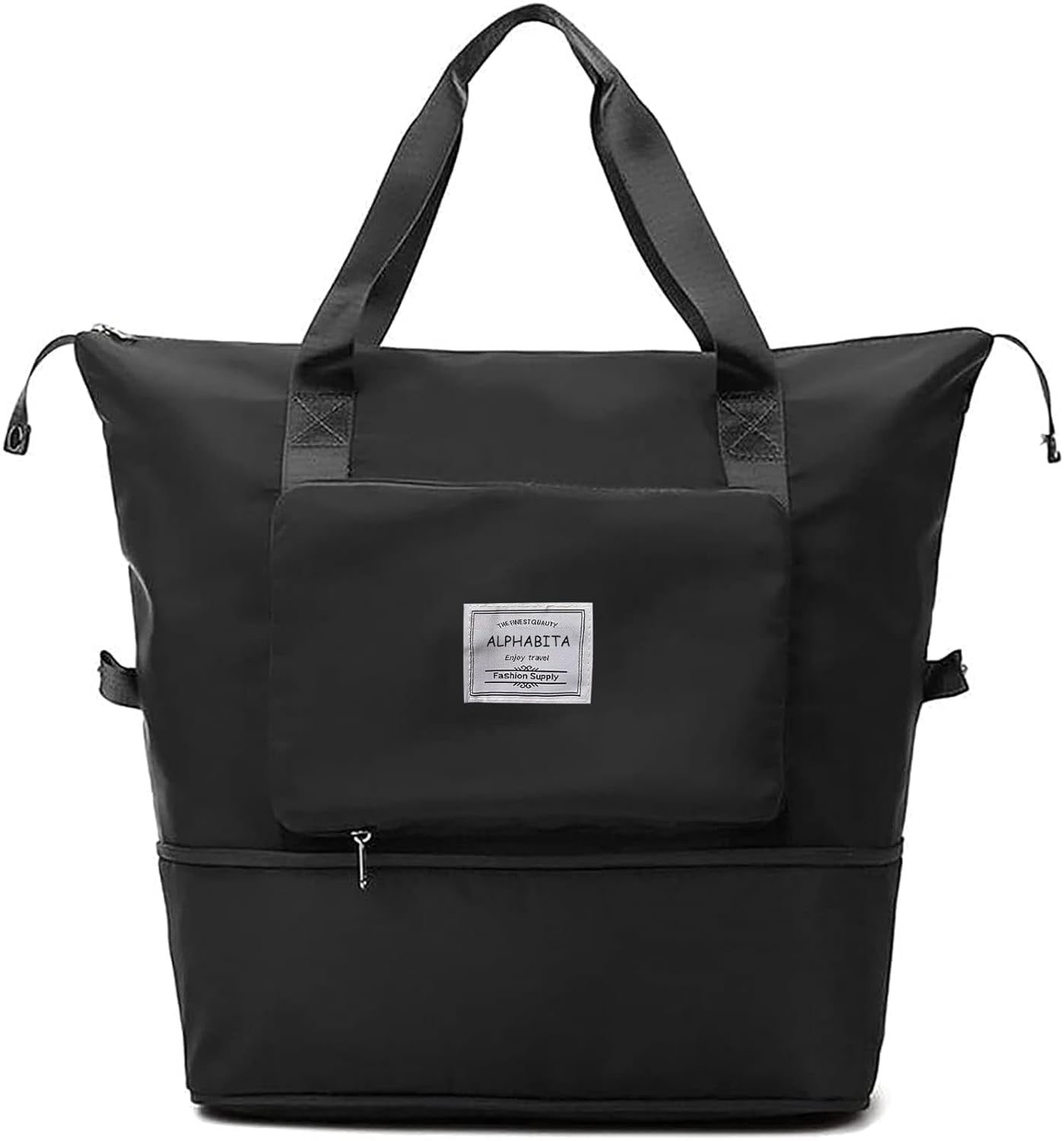 Large Capacity Folding Travel Bag Expansion Travel Duffel Bag with Dry and Wet Separation Portable Travel Lightweight Waterproof Storage Bag Tote Bags for Gyms (Purple)-image-13