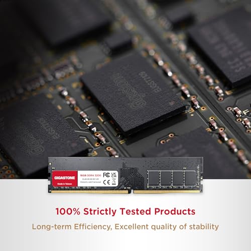 Image of 【DDR4 RAM】 Gigastone Desktop RAM 32GB DDR4 32GB DDR4-3200MHz PC4-25600 CL22 1.2V 288 Pin Unbuffered Non ECC UDIMM for PC Computer Desktop Memory Module (Desktop ONLY)