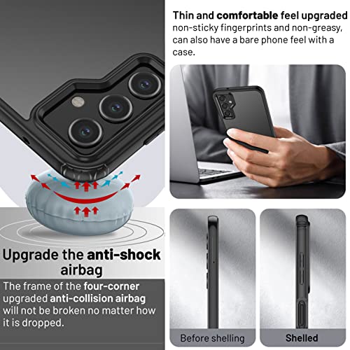 Image of KAPAVER Hybrid Shockproof Back Cover Case Compatible with Samsung Galaxy A54 (PC+TPU) (Hazy Black)