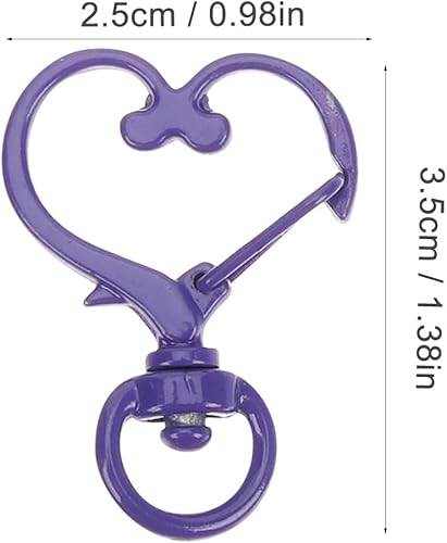 Miniatura 3 de USHOBE 100 llaveros de corazón de durazno para manualidades, llavero de amor, llavero, clip, llavero a granel, clip de resorte, broche de presión,