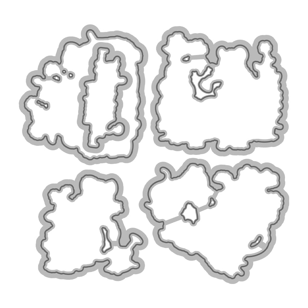 Stempel & Stanzformen-Set Für Basteln – Transparente Silikonstempel, Metall-Schablonen, 14 X 14 Cm, Für Karten & Scrapbooking