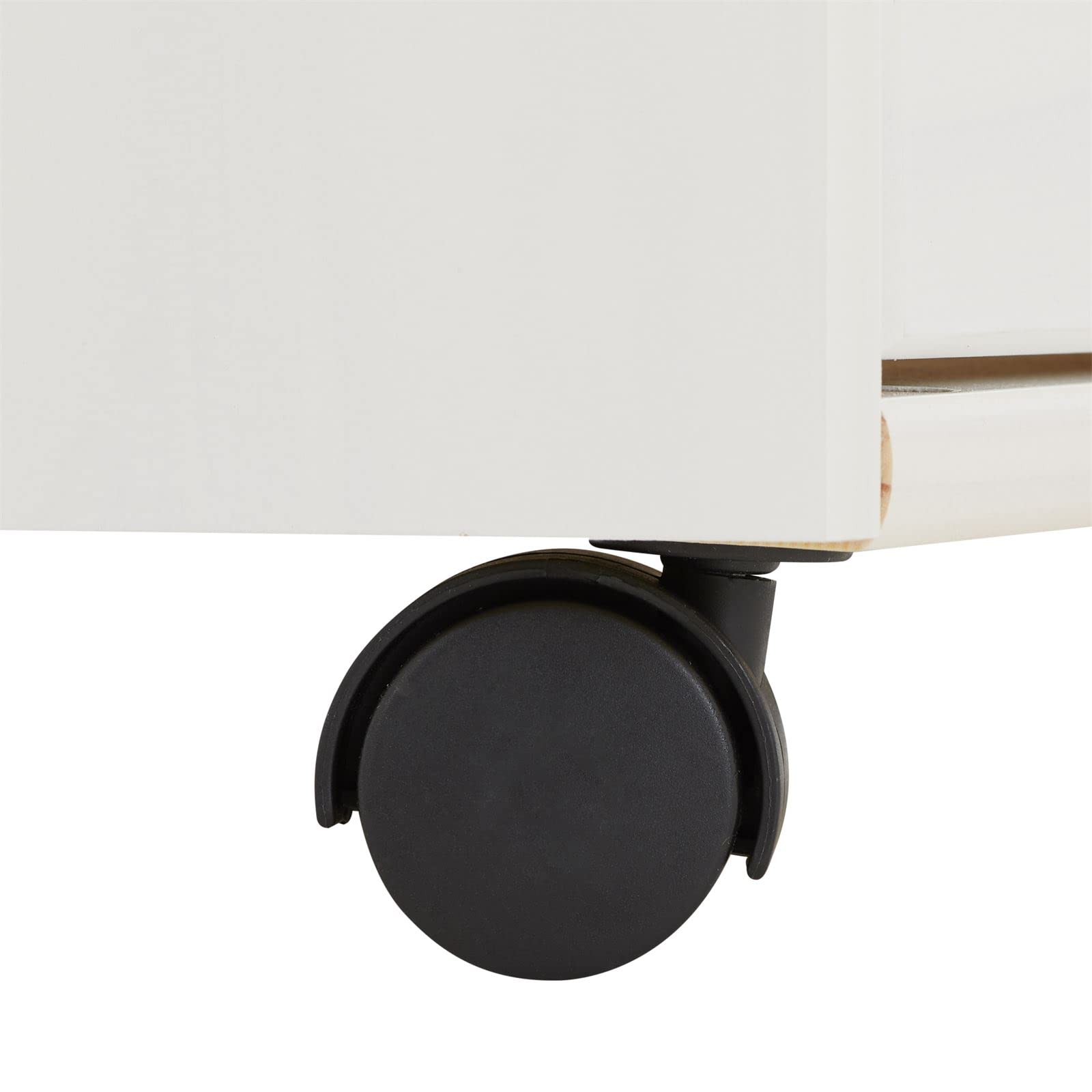IDIMEX Caisson de Bureau Lagos Meuble de Rangement sur roulettes avec 5 tiroirs, en pin Massif lasuré Blanc