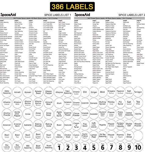 image for SpaceAid Spice Rack Organizer with 21 Spice Jars, 386 Spice Labels, Ch