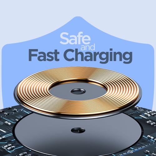 Image of UNIGEN UNIPAD 200 Wireless Charger, 15W Qi Fast Wireless Charging Pad [USB A to C Cable] Compatible with All Wireless Compatible Smartphones and Earbuds (Black)