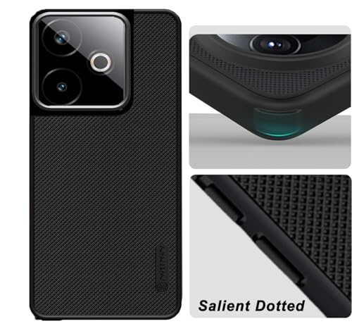 Image of Silicone Back Cover Case Compatible for Realme GT 7 5G / GT 7T 5G / GT 7 (Textured Grip Design | Camera Protetion | Slim and Light Weight | Soft Touch and Feel | Black)