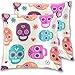 TIZORAX - Funda de cojín cuadrada, diseño de calavera mexicana del Día de los Muertos de 40,6 x 40,6 cm, 2 unidades