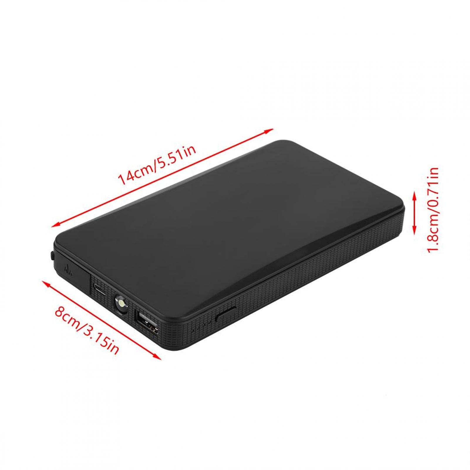 Ymiko Car Jump Starter Power Bank, Portable 12V Car Jump Starter Motor Cargador de Batería Banco de Energía Compatible con Motor de Gasolina 3.0L(Negro)