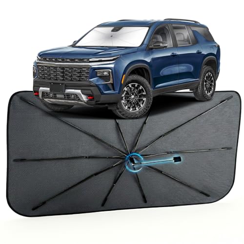 Image of Car Windshield Sun Shade for Chevrolet Traverse 2018-2026 -[Reflective Coated Fabric] Sunshade Umbrella for Front Window, Car Shades Sun Visor Keep Car Cool and Protects Interior, 1:1 Exact Fit