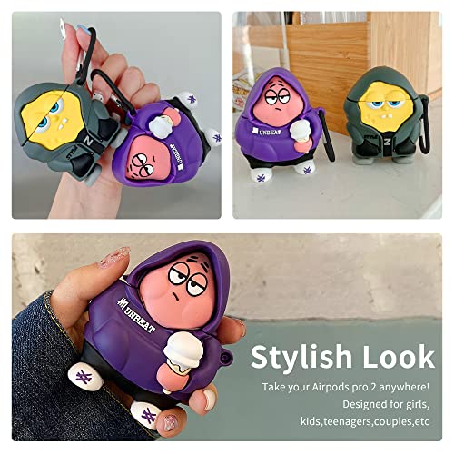 Cute Cartoon Character Airpods Case For 2Nd/1St, Anti-Fall Soft Silicone Airpods 1&2Nd Generation Case Cute, Funny Kawaii Fashion Cartoon 3D Case For Airpods 1&2Nd With Keychain (Yellow) #TOP4