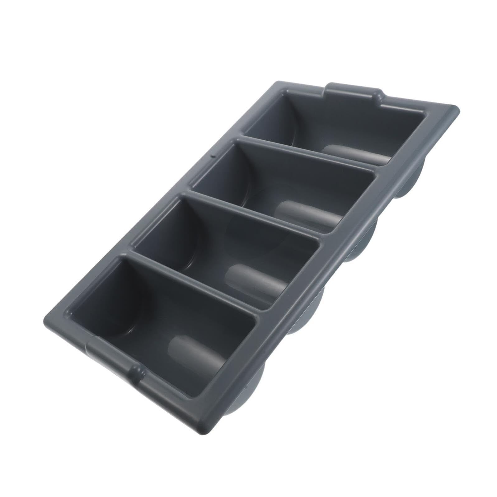 SHOWERORO Bandeja Organizadora para Cubiertos de Cocina 4 Compartimentos, Porta Utensilios de Plástico Apto para Alimentos, Adecuado para Buffet, Restaurantes y Uso Doméstico en Encimera