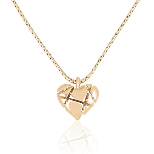 Reforged Heart Charm Necklace, 18K Real Gold Plated Solid Brass Pendant, Symbol of Resilience and Strength, Inspirational Gift for Women, Encouragement & Healing Jewelry with Gift Box