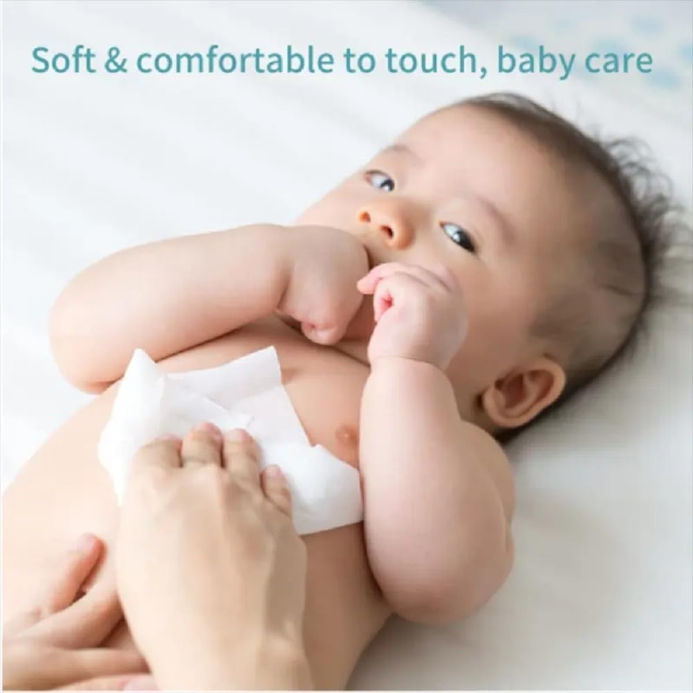 Sohansh Mini Baby Wipes, Disposable Pocket Travel Wet Tissues for Hand, Face Care, Skin Cleaning, Makeup Removal, 64 Wipes 2