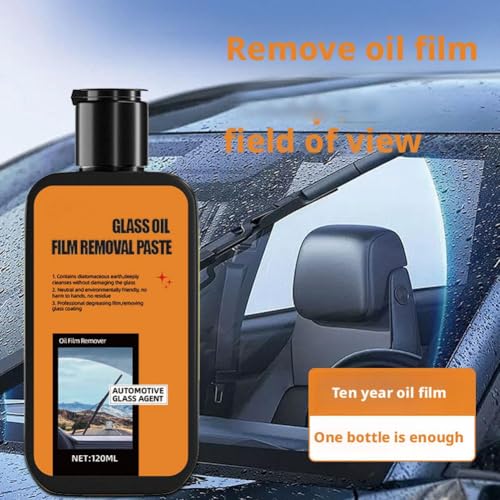 2026 Q4 Glass Guard, Glass Emulsion Car Oil Film Cleaner, Automotive Oil Film Cleaning Brush Glasss Compound Roll On, Windshield Cleaner Tool for Clear Visibility, All Type of Vehicles (1set)