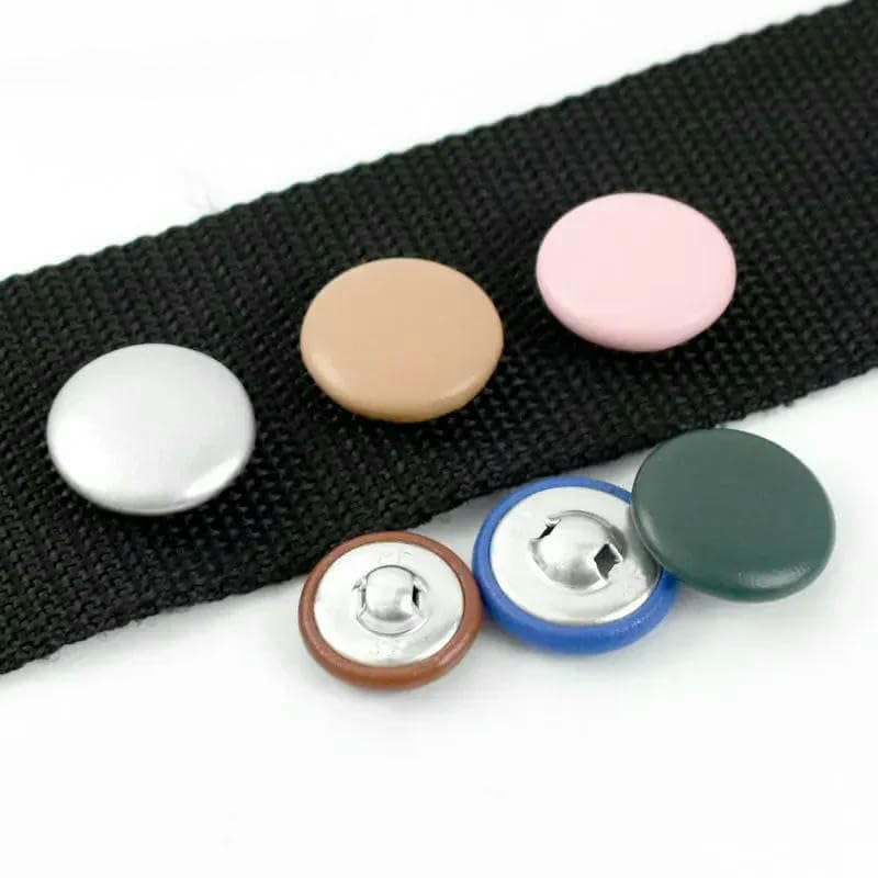 50 pezzi 11-28mm bottoni rivestiti in pelle per giacca cappotto fibbia decorativa bottoni rotondi con gambo vestiti chiusura accessorio cucito-bianco-28mm