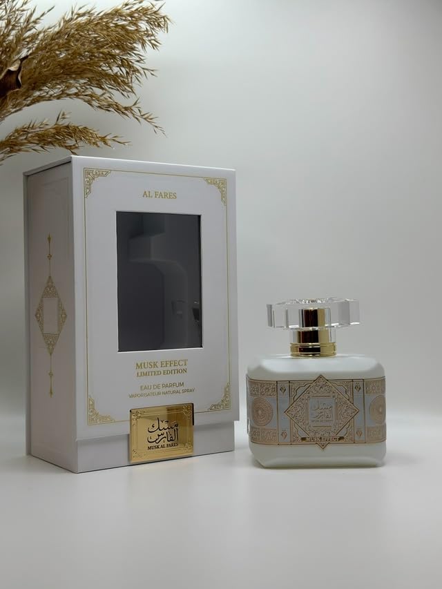 Al Fares Musk Effect Limited Edition Eau de Parfum, White and Gold, Luxury Fragrance
