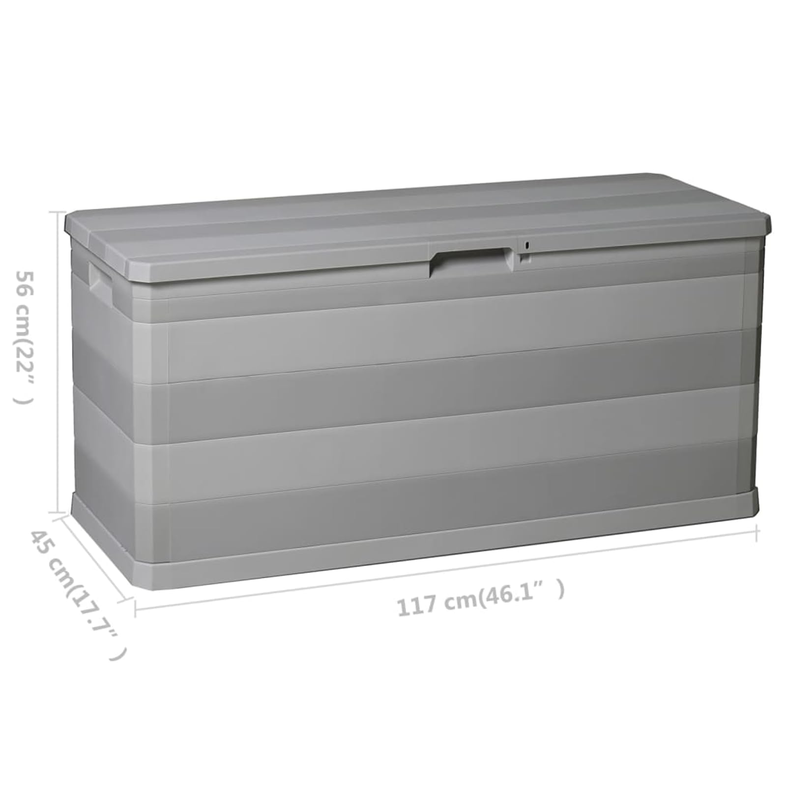 Caja de almacenamiento para jardín, color gris claro, 280 L, polipropileno, para interior y exterior, montaje sencillo Model43709