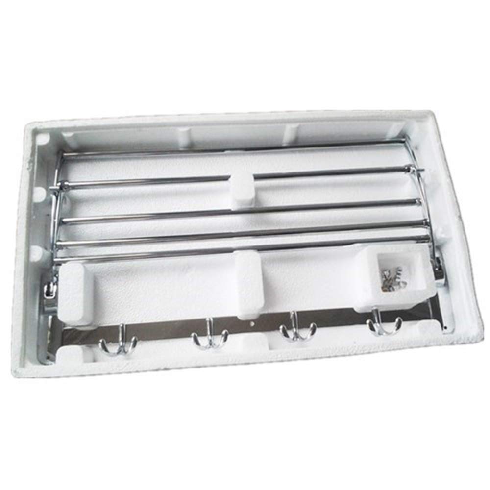 DGLIYJ Bathroom Shelf Stainless Steel Towel Rack Bathroom Bathroom 2 Fold Folding Multifunctional Bathroom Hardware Pendant