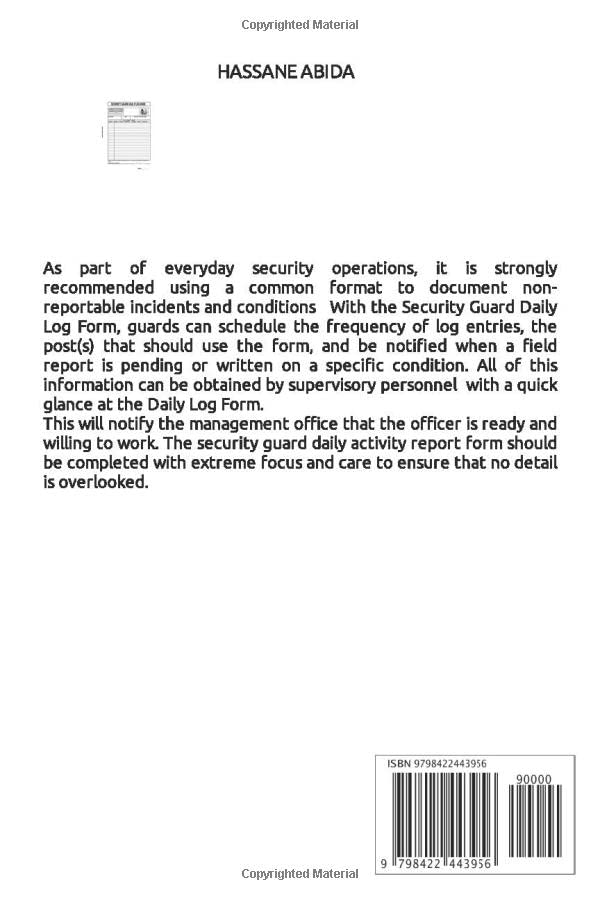 Miniatura 2 de SECURITY GUARD DAILY LOG BOOK SECURITY GUARD JOURNAL