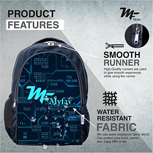 Image of MY FAV Laptop Backpack | Printed Lightweight Laptop Bag for Men & Women | Water-Resistant Office, School & College Backpack | Spacious & Durable with Multi Compartments |Fits Up to 17 inch Laptop
