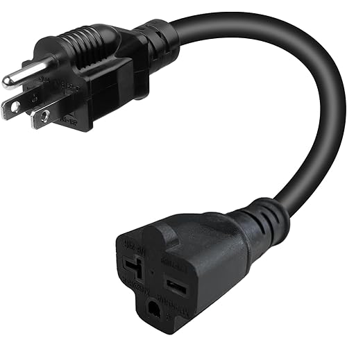 Morec Nema 5-15P to 6-20R Adapter 120V/240V Adaptor Connector 15A Household Plug to 6-20 Receptacle Adapter Cord