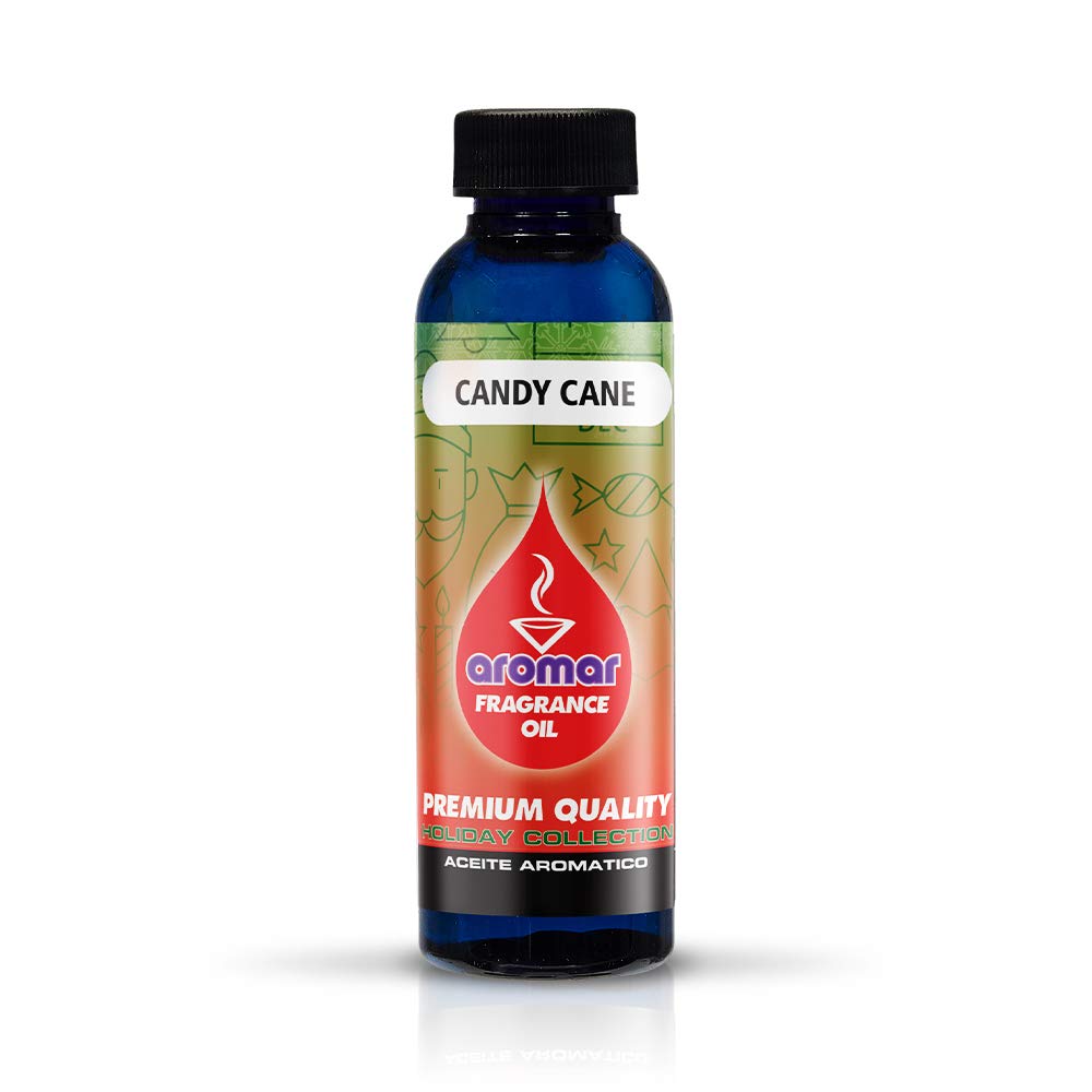 AROMAR Premium Fragrance Oil, Pack of 3 Candy Cane 2oz. Bottles. Long Lasting Aromatic Scent, Fresh and Revitalizing Aromatherapy for Living Room, Bedroom, and Kitchen