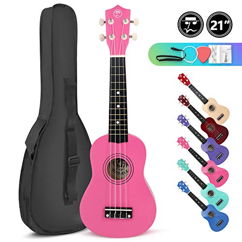 Soprano Basswood Ukulele 21inch Starter Kit for Beginner with Gig Bag, Kids Ukulele